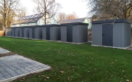 MZH Gerätehaus Metall als Kellerersatzraum für Wohnanlage