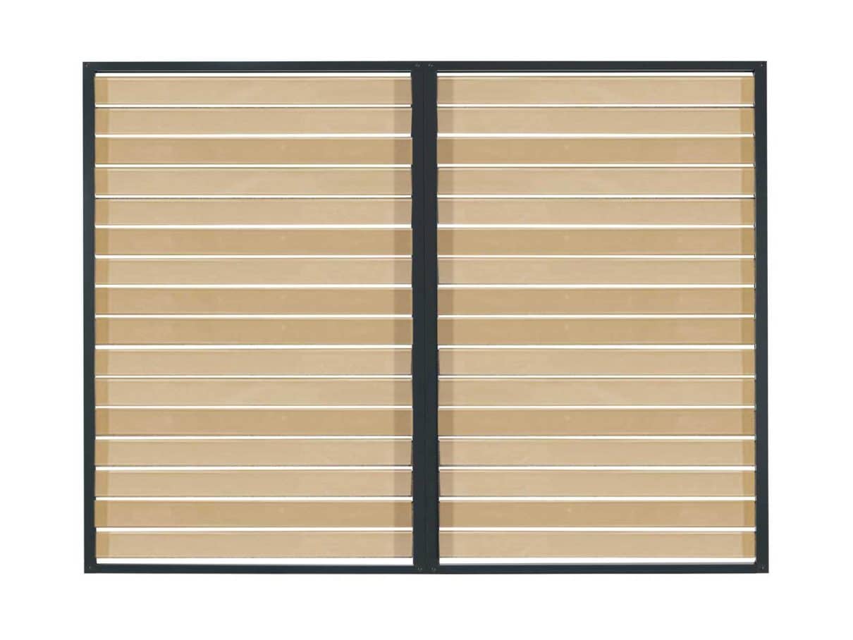Sichtschutzelement Holz, offene Lattung im Rhombus-Profil, naturbelassen